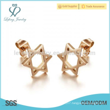 New simple star earring design,rose gold earring